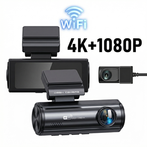 Grabadora <span class=keywords><strong>de</strong></span> Conducción 4K+1080P UHD+AHD <span class=keywords><strong>de</strong></span> 2 Canales con Sensor G, GPS y WiFi para Autos <span class=keywords><strong>de</strong></span> Pasajeros - Product Image 1
