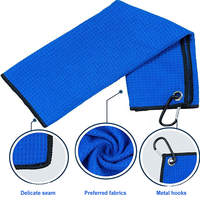 Serviette de nettoyage en microfibre gaufrée de couleur unie pour club de golf, technique tissée unie, 16x16 pouces, vente en gros