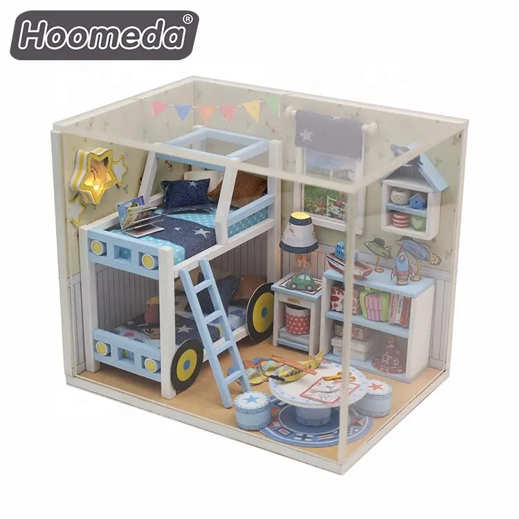 Hongda ความคิดผลิตภัณฑ์ใหม่2023ขนาดเล็กเบเกอรี่บ้านตุ๊กตาสำหรับสาวมินิตุ๊กตาตารางบ้าน
