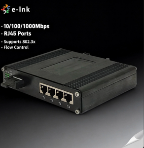 Compact Industrial 4+1 Port Ethernet Switch with Fiber SC/FC/ST Options Redundant Power - Product Image 3