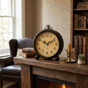 Reloj Despertador de Mesa de Metal Vintage, Reloj de Escritorio Redondo Antiguo, Reloj Clásico Retro, Reloj Decorativo para Oficina, Estudio, Biblioteca, Dormitorio - Product Image 3