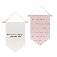 Drapeau triangulaire suspendu vierge pour impression par transfert thermique et sublimation, pour affichage mural