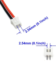 Wavelink kustom 2.54mm Pitch XH 2 Pin mikro JST 24AWG konektor pasang kabel Harness perakitan untuk aplikasi elektronik