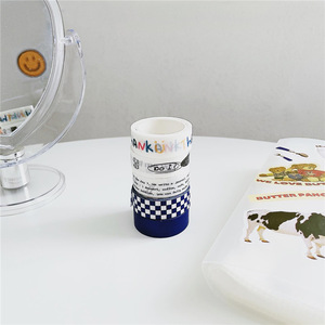 Negro Blanco Azul Washi Tape Gracias Lindo Kawaii Anime Washi Cintas adhesivas a granel - Product Image 3
