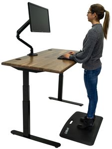 Table de travail à hauteur réglable avec plateau en noyer noir - Bureau d'ordinateur moderne pour la maison et le bureau - Product Image 5