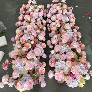 D-FR170 Chemin de table floral rose pour mariage, décoration florale artificielle en soie pour allée de mariage, vente chaude - Product Image 4