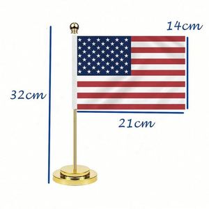 Bandera de Escritorio Personalizada con Logotipo Impreso, Doble Cara, Estilo Bandera Nacional, para Publicidad, Venta al Por Mayor - Product Image 2