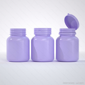 Bouteilles de pilules en plastique de 80 ml, flacons pharmaceutiques en PET pour capsules, flacons pour médicaments, vitamines et compléments alimentaires - Product Image 3