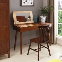 Coiffeuse en bois glamour et minimaliste avec tiroirs à miroir pour la chambre à coucher