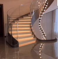Große Geschwungene Treppe für Eingangsbereich Rutschfest Langlebig Einfache Montage-Set zur Wertsteigerung des Immobilien