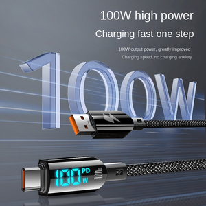 Bán Hàng Nóng 1.2M Pd 100W/60W Thông Minh Hiển Thị Kỹ Thuật Số Dữ Liệu Loại Cáp C Cáp Nhanh Chóng Sạc Cho Loại C Điện Thoại - Product Image 3