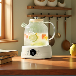 Bouilloire Électrique Multifonction en Verre pour la Santé, Température Constante, Infuseur à Thé, <span class=keywords><strong>Chauffe</strong></span>-<span class=keywords><strong>Eau</strong></span> pour Maison et Bureau, Prise EU/US - Product Image 1