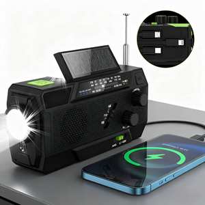 Radio portable d'urgence d'extérieur à succès, lampe torche LED, matériau ABS, alimentation solaire, charge manuelle, batterie externe Alecter - Product Image 2