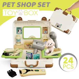 Juguete de Veterinario de Moda <span class=keywords><strong>para</strong></span> Niños, Juego de Simulación de Cuidado de Mascotas, Juego de Alimentación y Aseo de Cachorros, Maleta de Juego <span class=keywords><strong>para</strong></span> Niños - Product Image 6