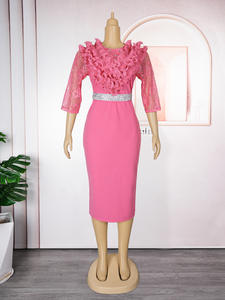 Châu Âu Và Mỹ Phụ Nữ Ăn Mặc Cho Đám Cưới Thanh Lịch Ankara Áo Phụ Nữ Quần Áo Với Vành Đai Giản Dị Gown Đảng Buổi Tối Ăn Mặc - Product Image 6