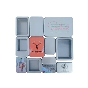 Trending products 2023 new arrivals New style metal custom printed gift tin box sliver custom size shape candy tin box