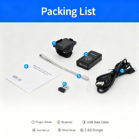 Escáner de código de barras de anillo portátil, lector de códigos QR 1D 2D, Bluetooth inalámbrico, mini sensor automático de dedo, colector de datos portátil