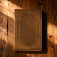 Carnets à couverture rigide en cuir PU marron foncé personnalisés A5 avec grille à points en relief pour le bureau