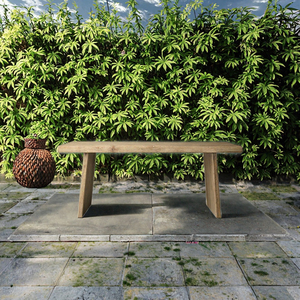 Antique Recycled Elm Wood Thick Slab Top <b>Foldable</b> Dining <b>Table</b> for Famhouse and Villas Vintage Style <b>Wooden</b> Dining <b>Table</b> - Product Image 2