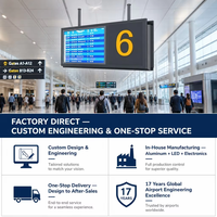 Sistema FIDS Inteligente para Aeropuertos y Metro, Pantalla LCD de Video Wall para Información de Vuelos, Terminal CMS para Orientación de Pasajeros (Personalizable)