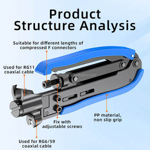 Alicates de crimpadora de alambre de compresión RG59, herramienta de crimpado RG59 15,5mm ~ 22,6mm, herramienta de crimpadora de conector F de Cable Coaxial - Product Image 6