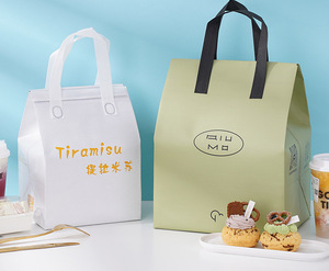 Non-woven Recyclable Insulated Handled Foldable Portable Takeaway Cooler Bag - Product Image 2