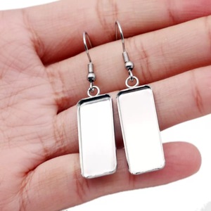 Stainless Steel Rectangular <b>Earring</b> Base 10x25mm 10x30mm Hollow For <b>Earring</b> Making DIY Jewelry Components - Product Image 3