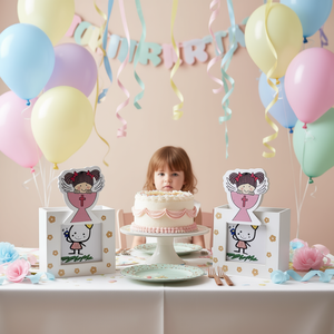 Ensemble de décoration de fête pour filles Cubileta, 8 cm x 6 cm x 13 cm, avec motif d'ange, pour événements d'anniversaire pour enfants - Product Image 3