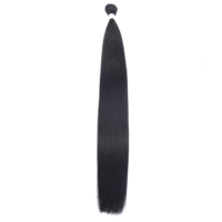 Lot de mèches de cheveux synthétiques lisses de 24 pouces, 100g, en fibre japonaise de haute qualité pour extensions à coudre en vrac