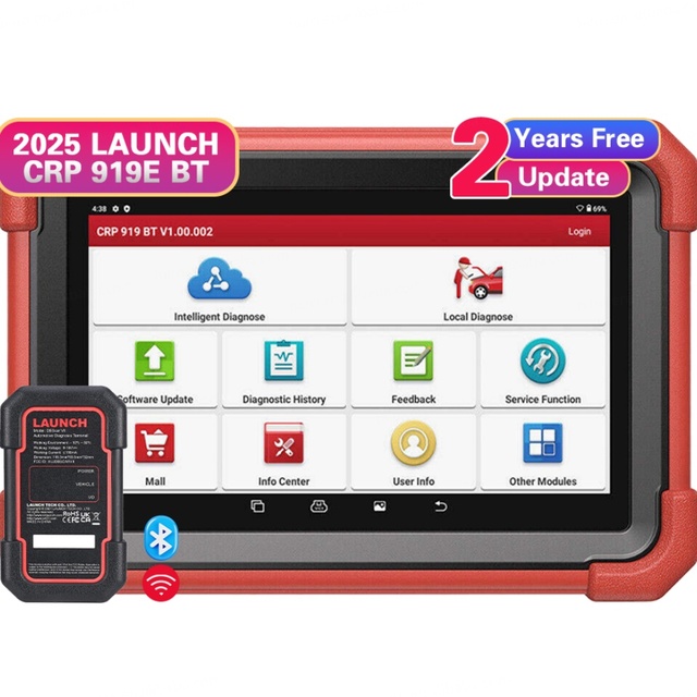 Brand New LAUNCH X431 CRP919EBT Elite OBD2 Scanner 2025 Wireless Bidirectional Scan Tool ECU Coding CANFD&DOIP FCA AutoAuth