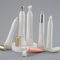 Tube cosmétique vide personnalisé 20g pour crème contour des yeux 10ml, tube en plastique compressible pour rouge à lèvres et crème contour des yeux avec tête vibrante en céramique