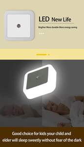 Lámpara LED de Noche con Sensor, Automática, con Sensor de Amanecer y Anochecer, Decoración Cuadrada para Habitación, Regalo para Bebés, Romántica - Product Image 4