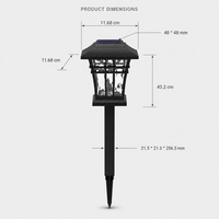 Lampe solaire LED SMD pour allée, 8LM, 3000K, résistante aux intempéries, lanterne de jardin extérieure avec batterie Ni-MH 1,2V AA 600mAh