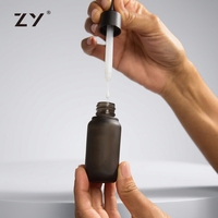 Flacon compte-gouttes rond en verre de luxe personnalisé de 30 ml pour sérum cosmétique et huile essentielle, ensemble en pulpe moulée écologique