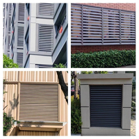 Volet roulant en alliage d'aluminium pour fenêtre, avec conception de ventilation extérieure, pour toilettes, à commande manuelle, à lamelles
