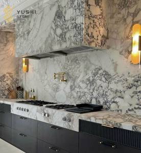 خزانات رخامية فاخرة من كالاكاتا الكمان من الحجر الطبيعي قابلة للتخصيص لتزيين المطبخ الداخلي للفيلات - Product Image 4