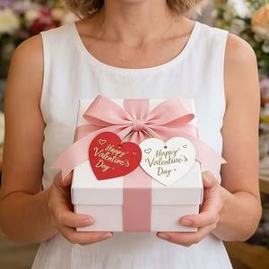 Cartes personnalisées avec étiquettes, designs en forme de cœur, en papier, impression sérigraphique, pour Noël, anniversaires, cartes-cadeaux - Product Image 3