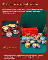 Lot de 12 bougies d'aromathérapie sans fumée et désodorisantes en boîtes de conserve de Noël, coffret cadeau, vente en gros