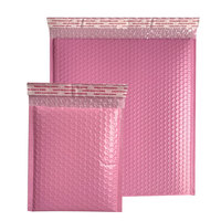 Sobres acolchados de poliéster para correo, envoltura forrada de burbujas, autosellada, color rosa, 10x12 pulgadas