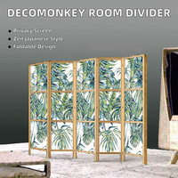 Paravent d'intérieur Decomonkey Fleurs 225x171 cm, 5 panneaux pliables, autoportant, style espagnol