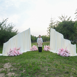 Telón de Fondo Artificial para Bodas, Romántico y Moderno, con Soporte en Forma de S, Cortina de Tela para Decoración de Eventos y Fiestas - Product Image 1