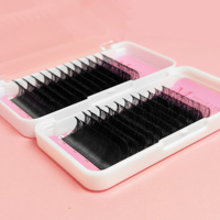 Extensions de cils professionnelles en forme de éventail, courbure B, longueur 18 mm, vente en gros