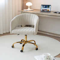 Fauteuil de salon ergonomique pivotant moderne en velours, idéal pour le bureau à domicile, la coiffeuse, la chambre, l'appartement, fauteuil de loisirs réglable en hauteur