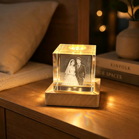 Cube en verre cristal transparent 8*8*8cm K9, bloc de cristal vierge pour gravure laser 3D, souvenir personnalisé, lampe de nuit