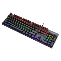 Teclado Mecánico para Juegos RGB con Cable de 104 Teclas, Interruptor Azul, Teclado para Computadora para Jugadores