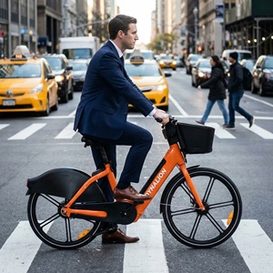 Bicicleta Eléctrica Inteligente de Bajo Mantenimiento para Compartir en la Ciudad, con Frenos Dobles, Resistente, para Desplazamientos Urbanos y Conexiones con el Metro - Product Image 1