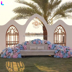 LEDA Outdoor Party Wedding Event Unique Acrylic Backdrop Three-piece Set with Pointed <b>Arch</b> Openwork Pattern - Product Image 3