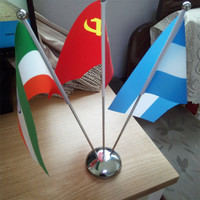Drapeau de bureau doré argent acier inoxydable table de conférence drapeau de signature