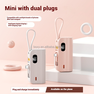 Nuovo Mini Power Bank 5000mAh portatile cavo incorporato batteria con doppia spina 5000mAh Power Bank - Product Image 2