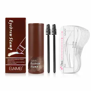 ELAIMEI HOT Black Eyebrow Stamp Stencils Kit Long-lasting Waterproof Brown For Perfect Eyebrow
